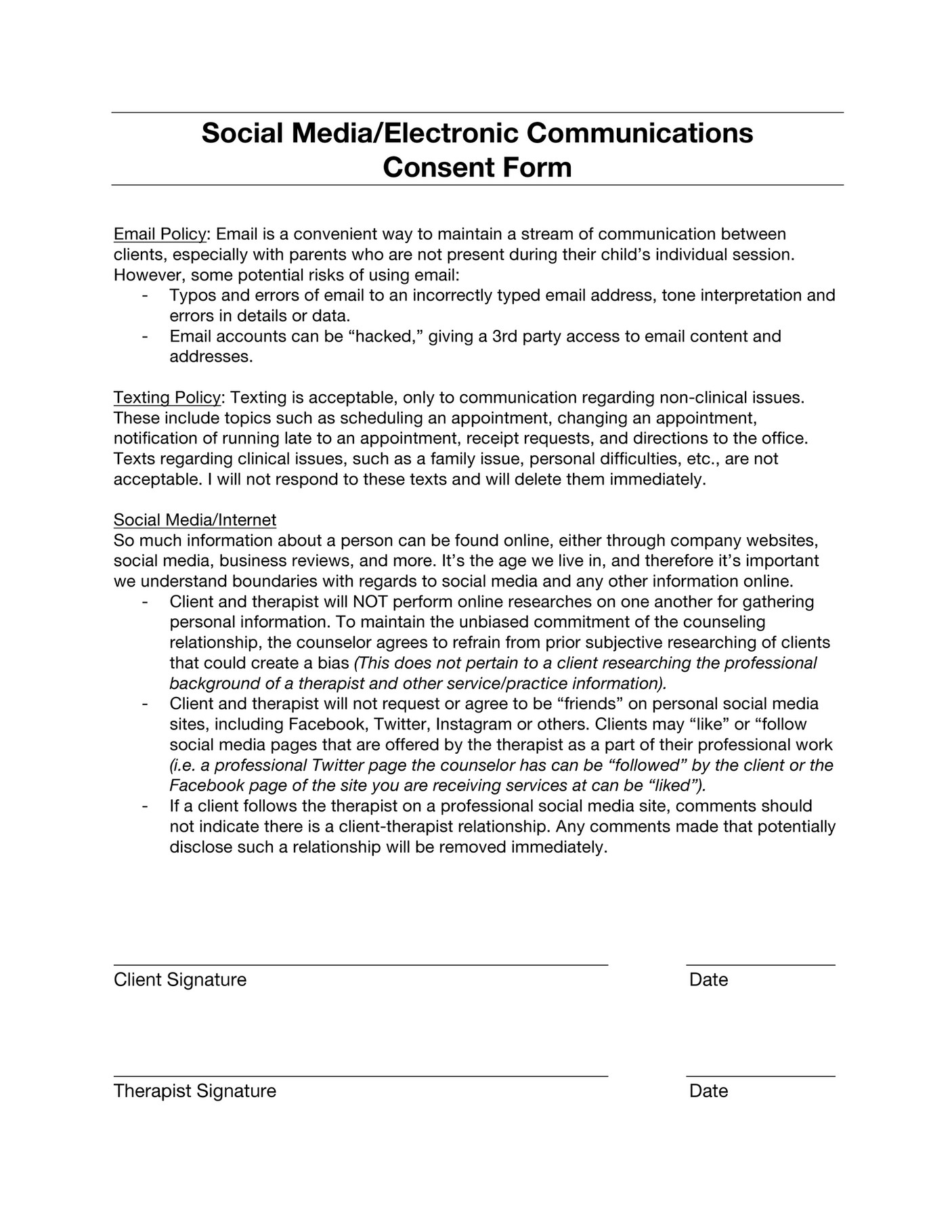 My publications SOCIAL MEDIA CONSENT FORM  Page 1 
