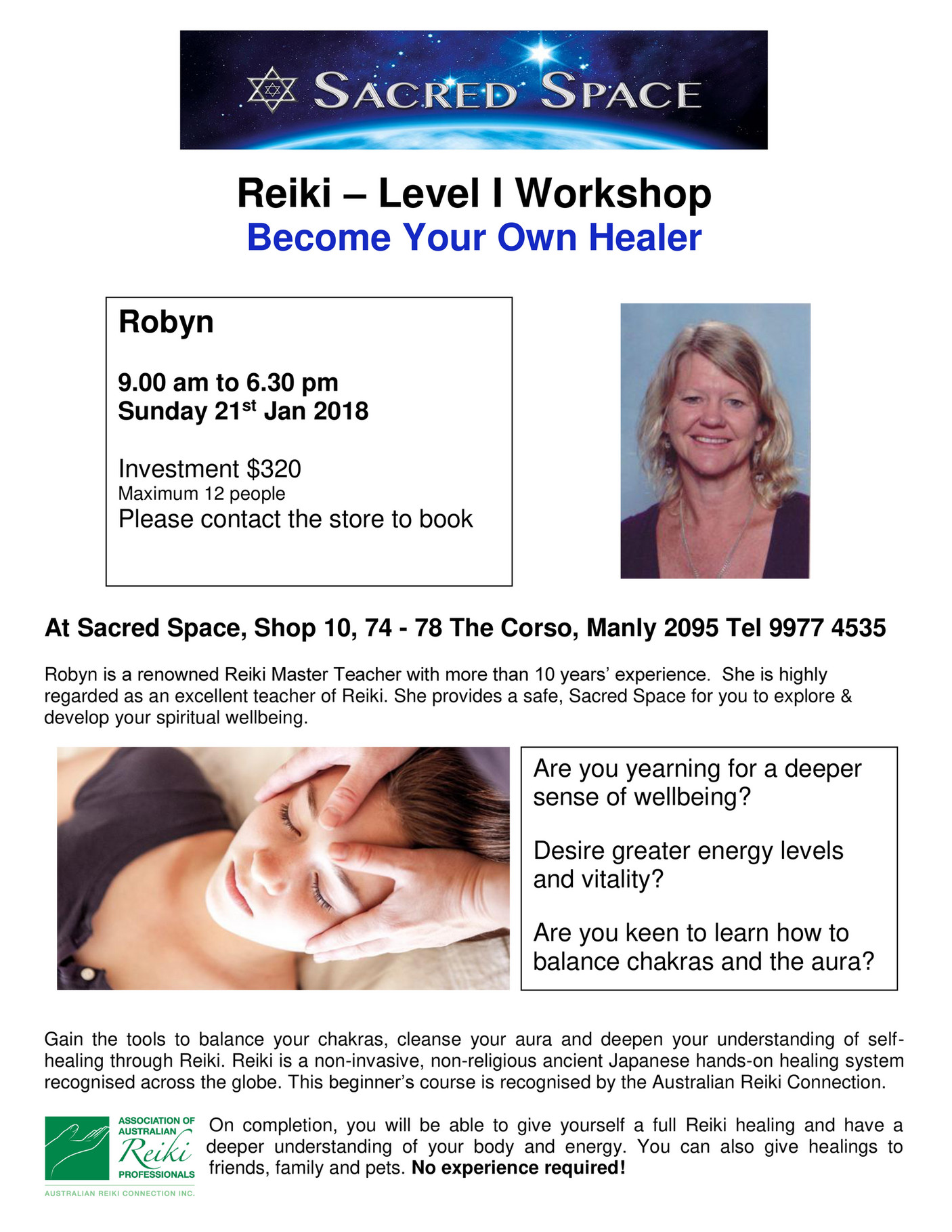 Sacred Space Reiki 1 Workshop 21 01 18 Page 1 Created With