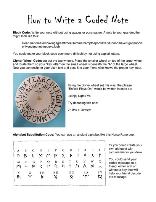 Enfield KITE - How to Write a Coded Note - Page 1 - Created with ...