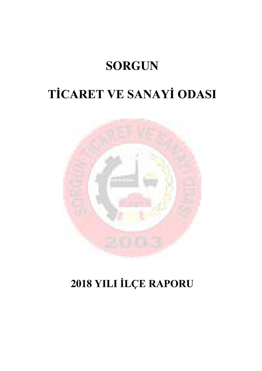 SORGUN TSO - Sorgun İlçe Raporu 2018