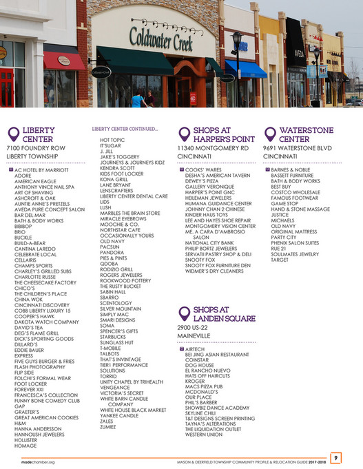 Mason Deerfield Chamber 2017 Community Profile Liberty Center 7100 Foundry Row Township Ac Hotel By Marriott Adore American Eagle Anthony Vince