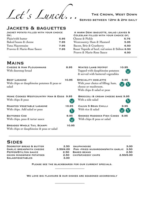 UpDate Websites - 2019 Crown Lunch Menu - Page 1 - Created with ...