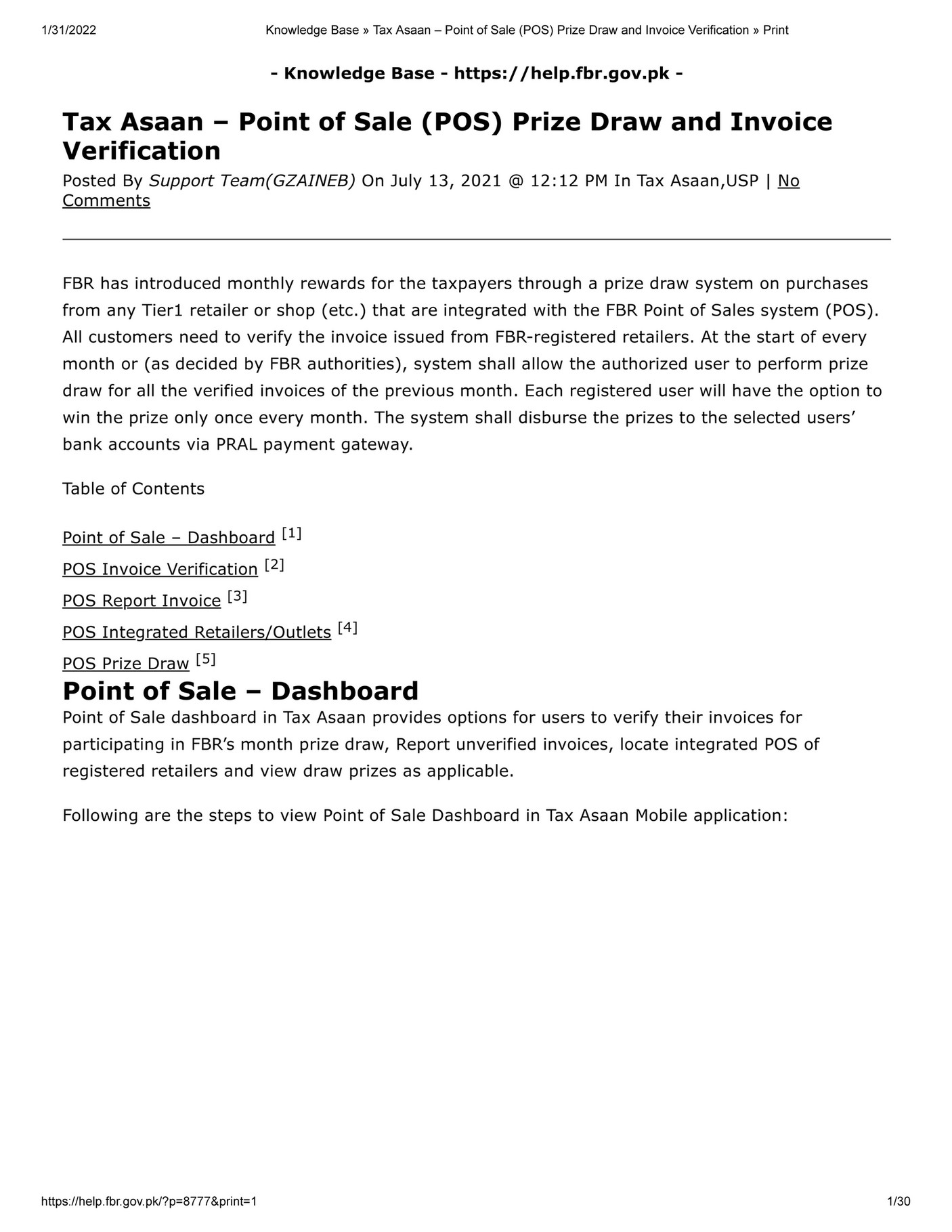 Metropk Knowledge Base » Tax Asaan Point of Sale (POS) Prize Draw