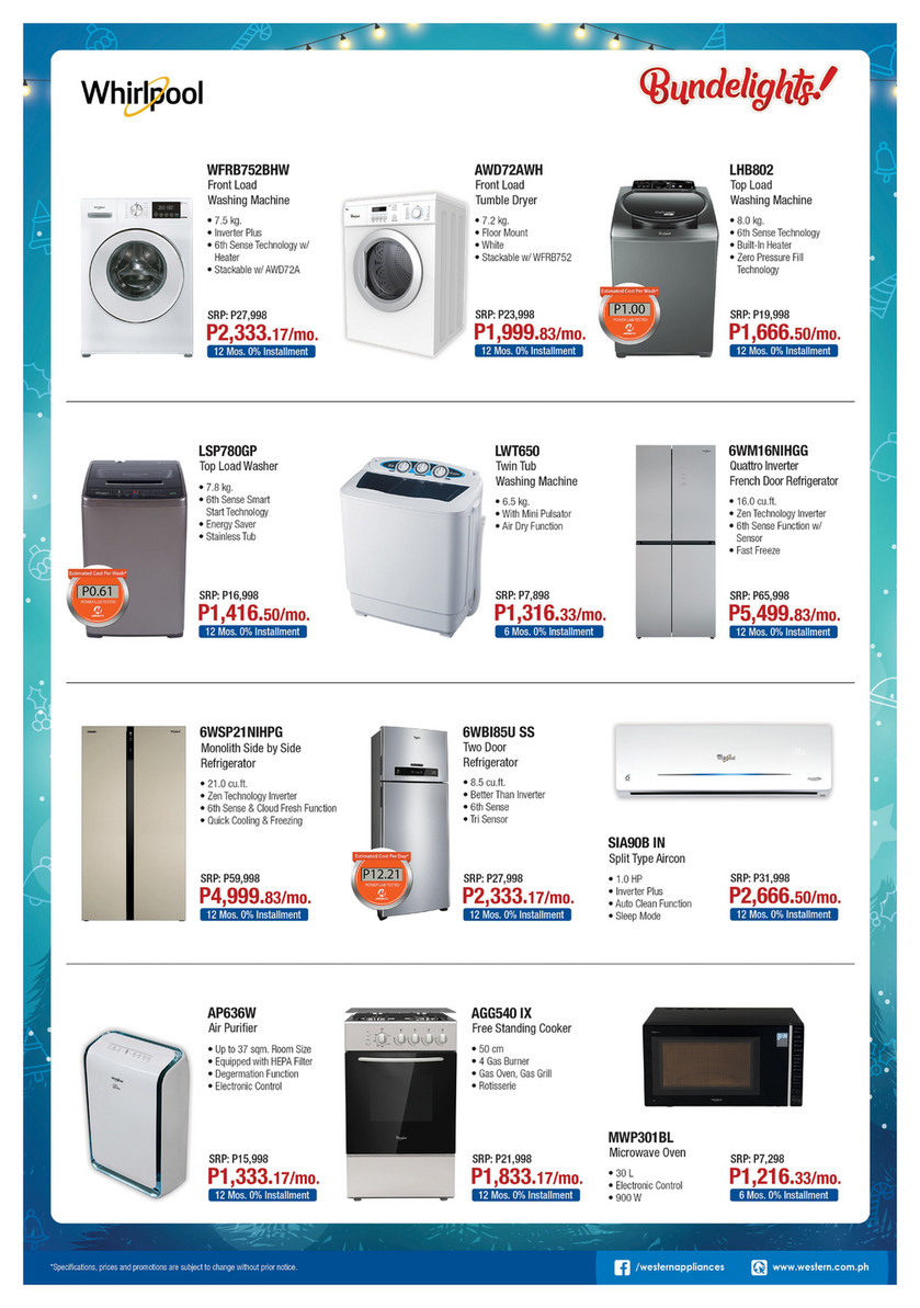 Western deals appliances installment