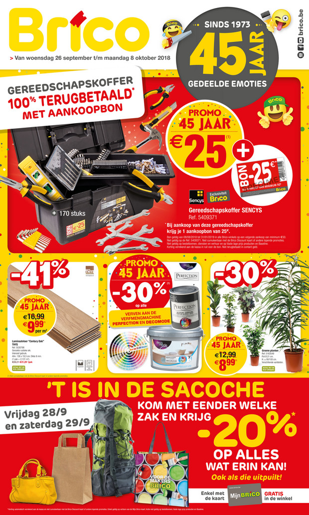 Brico&BricoPlanit folder van 26/09/2018 tot 08/10/2018 - Promoties van de week 40