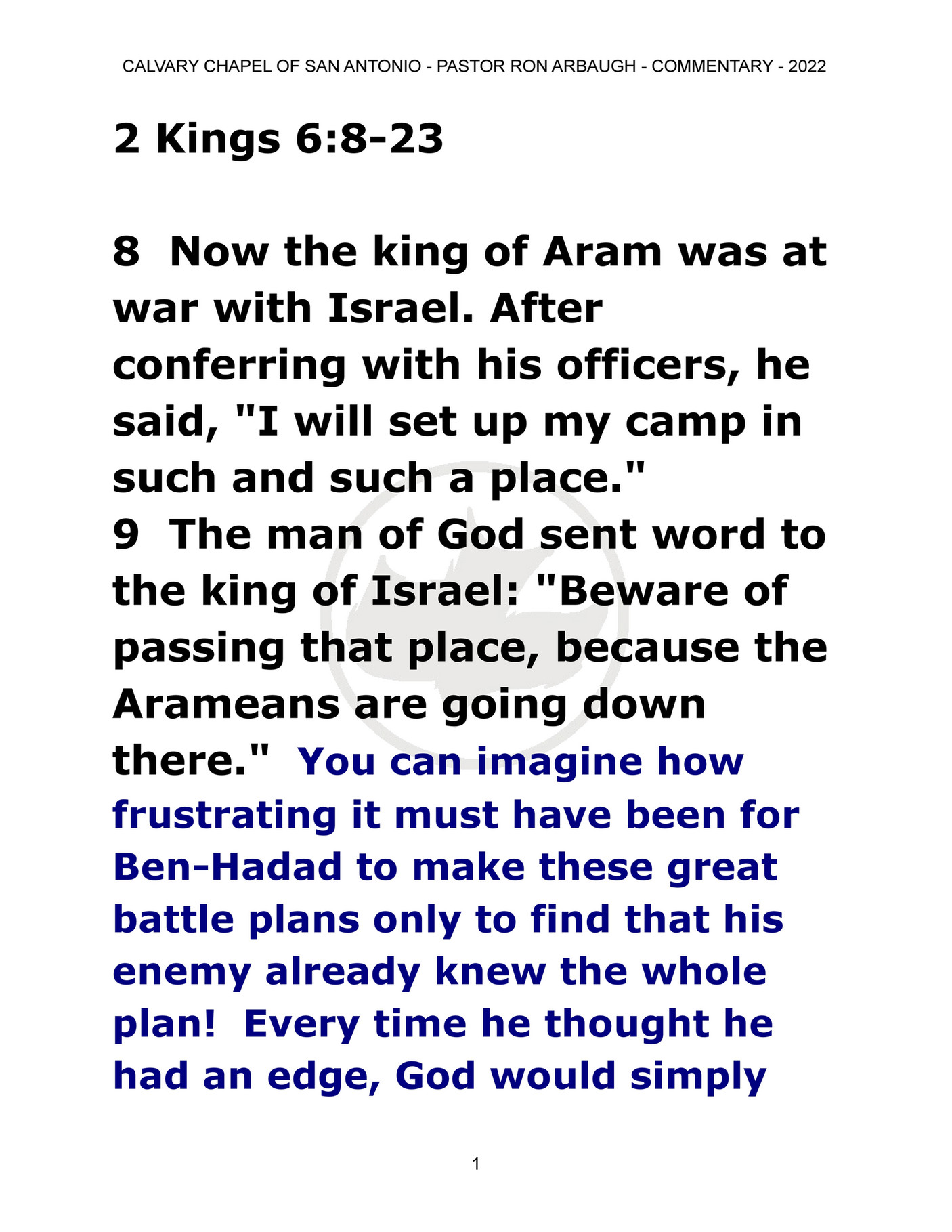 Calvary Chapel of San Antonio - 2 Kings 6-8-23 - Page 2 - Created with