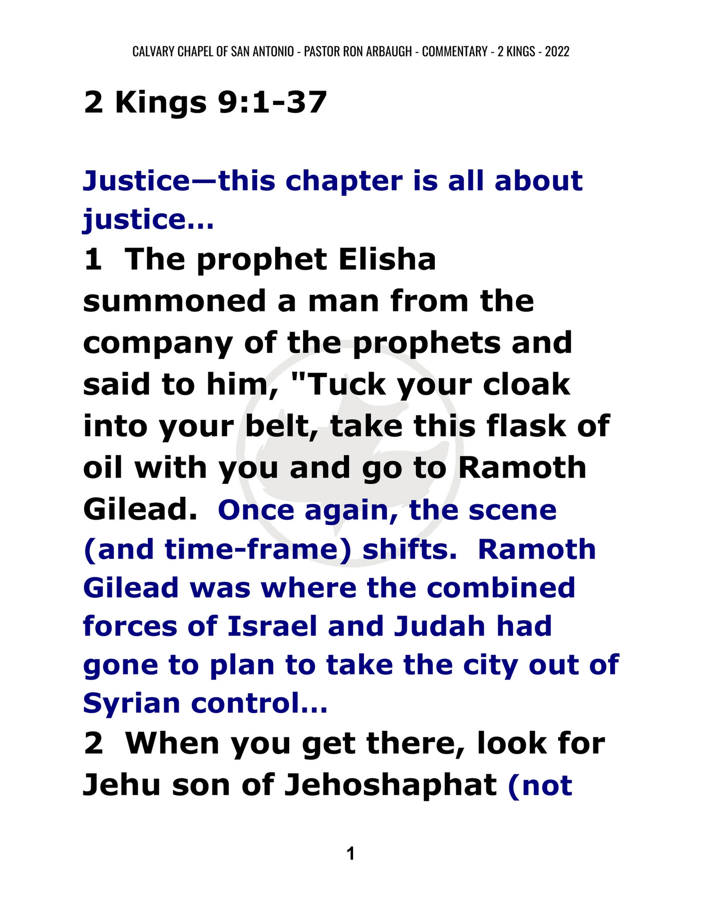 Calvary Chapel Of San Antonio 2 Kings 9 1 37 Page 1 Created With 