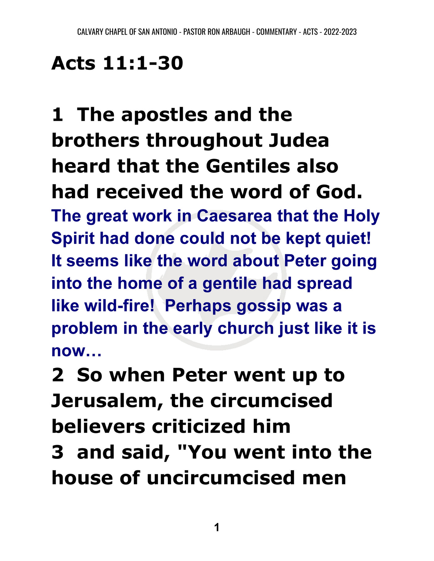 Calvary Chapel Of San Antonio Acts 11 1 30 Page 1 Created With