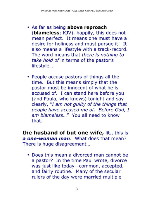 Calvary Chapel of San Antonio - 1tim3 - Page 1
