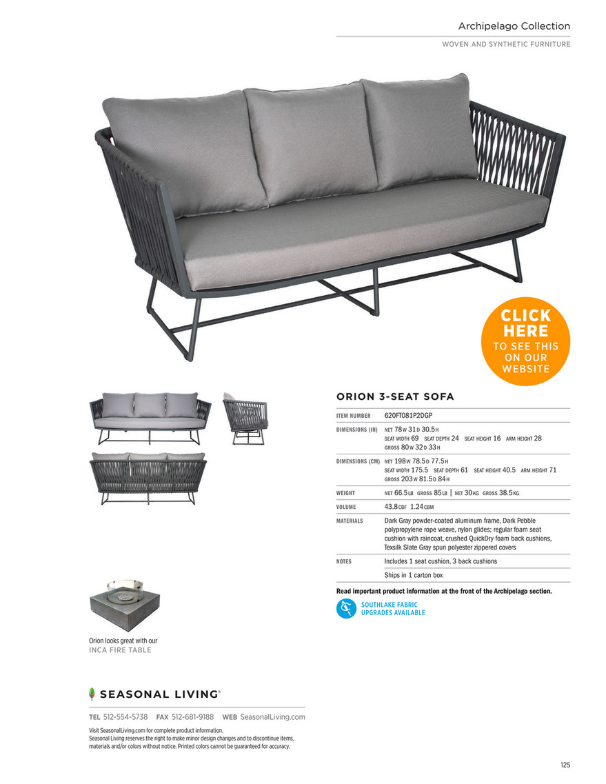 archipelago outdoor living furniture on Seasonal Living 2020 Catalog Page 124 125 Created With Publitas Com