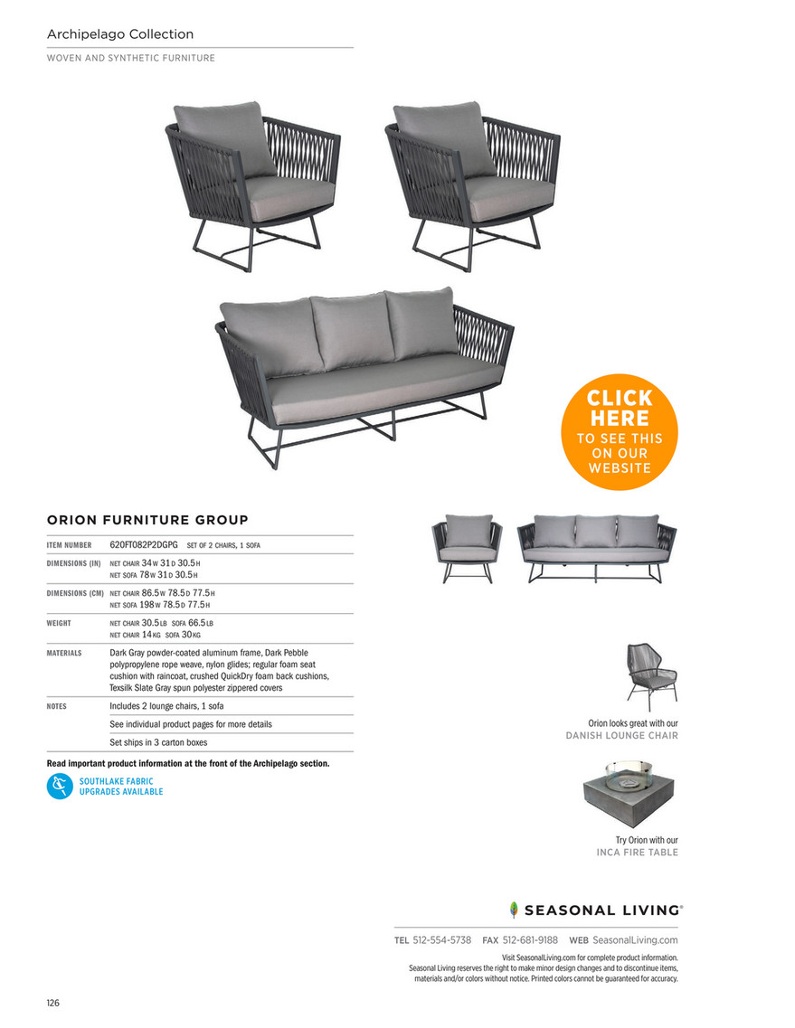 archipelago outdoor living furniture on Seasonal Living 2020 Catalog Page 124 125 Created With Publitas Com