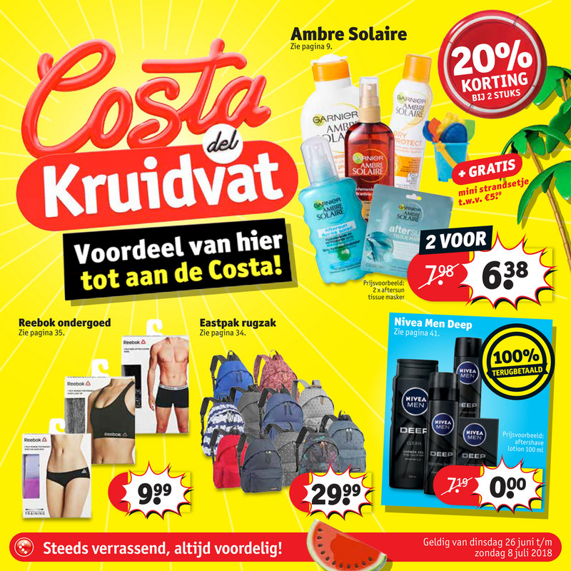 Kruidvat folder van 24/06/2018 tot 08/07/2018 - Kruidvat Costa NL