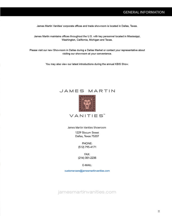James Martin Vanities 2021 Main Catalog Page 236 237 James Martin Vanities 2021 Main Catalog, James Martin Vanities 1229 Slocum St Dallas Tx 75207