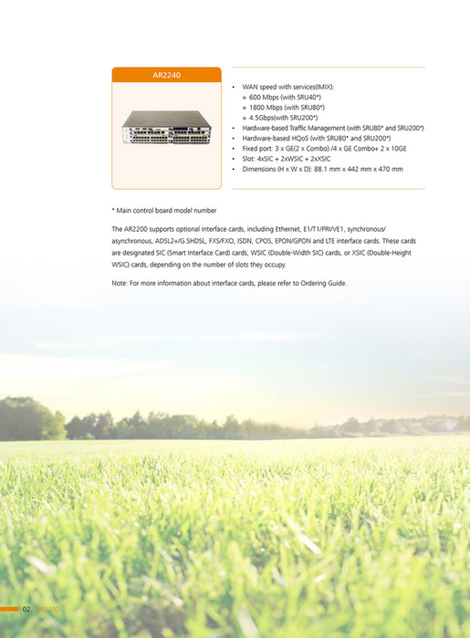 My publications HUAWEI AR2200 Series Enterprise Routers Datasheet (3