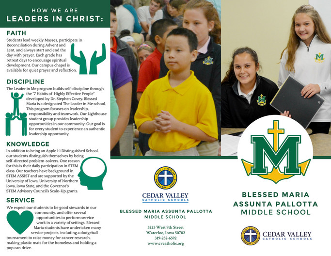 Cedar Valley Catholic Schools Blessed Maria Assunta Pallotta Middle