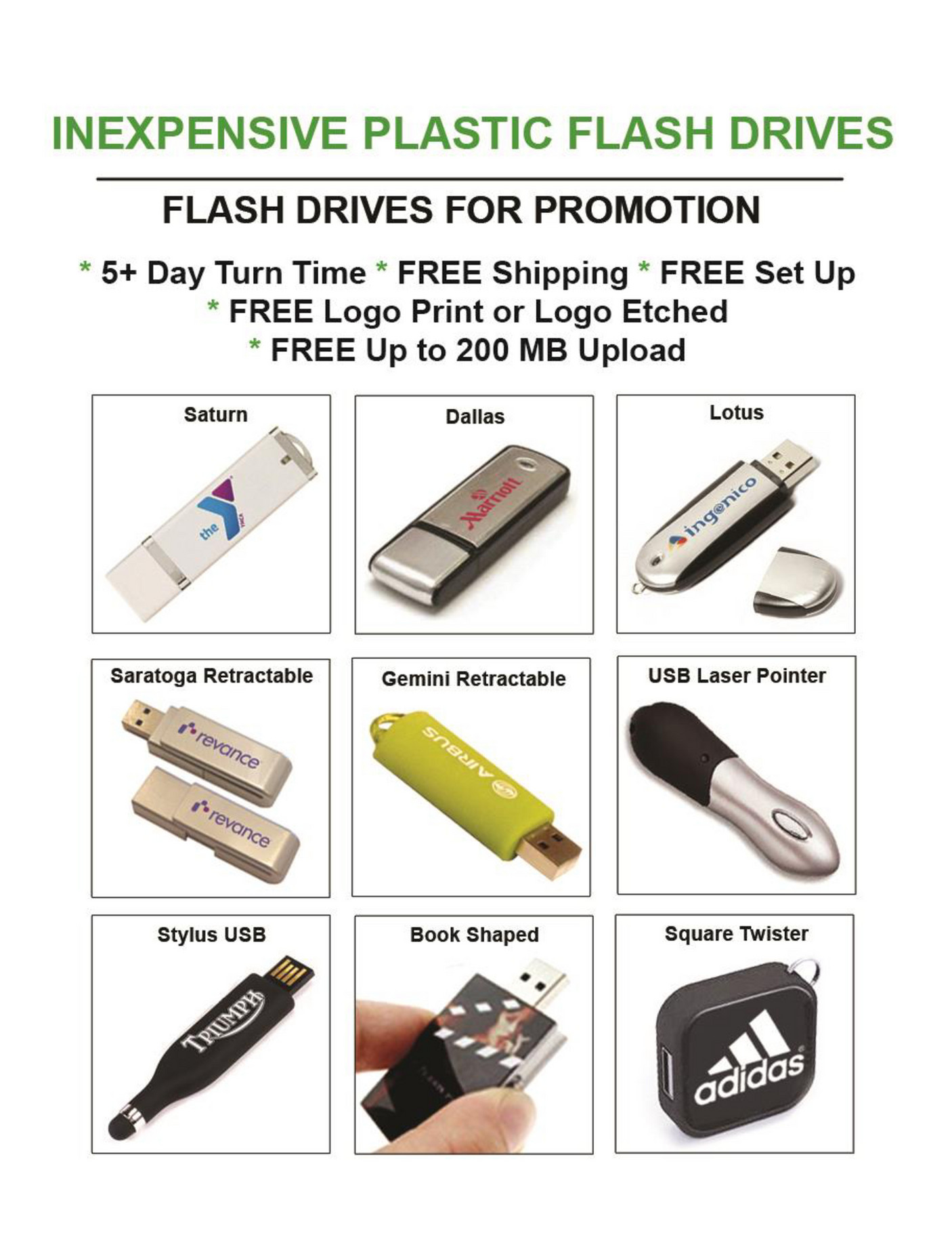 Inexpensive Plastic Flash Drive Catalog Page 1