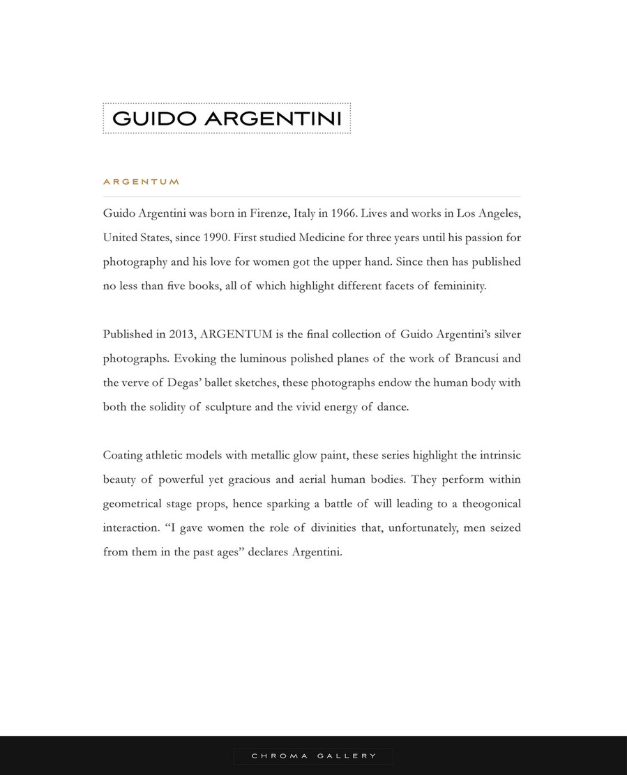 Chroma Gallery - Chroma Gallery presents Guido Argentini - Page 1