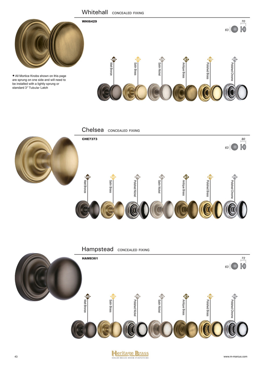 Heritage Brass CHE7373 Chelsea Door Knob On Rose Polished Brass