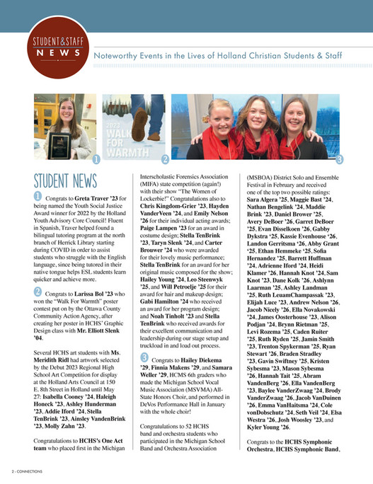 Elsa Rydne Holland Christian Schools - Spring 23 Connections - Page 1 - Created ...