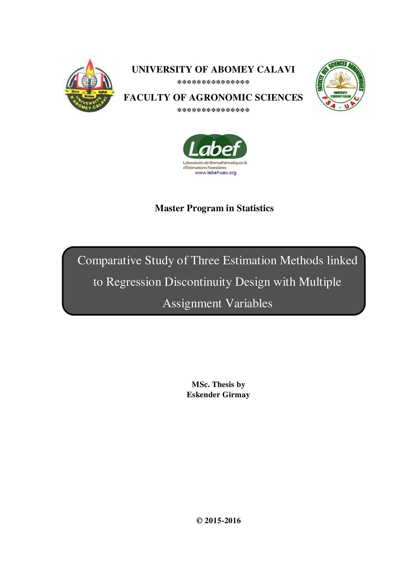 regression discontinuity with multiple assignment variables