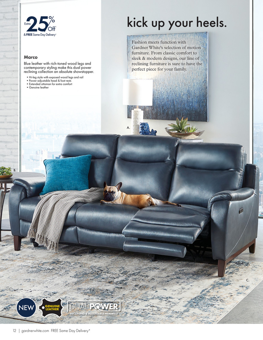 Marco leather power store reclining sofa