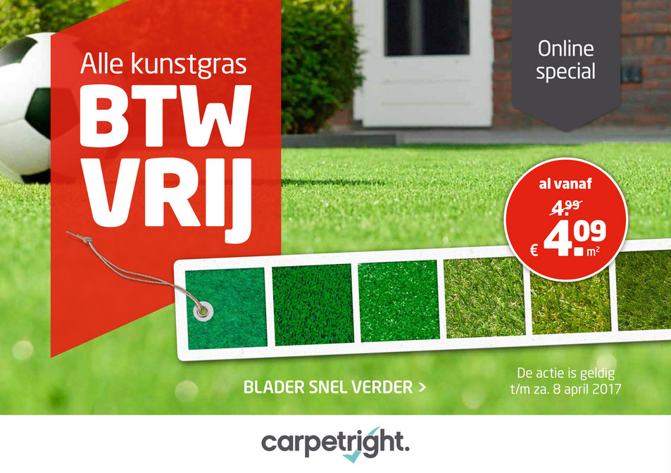 Carpetright  folder van 03/04/2017 tot 08/04/2017 - carpetright-brochure-kunstgras-2017-a5-liggend-be.