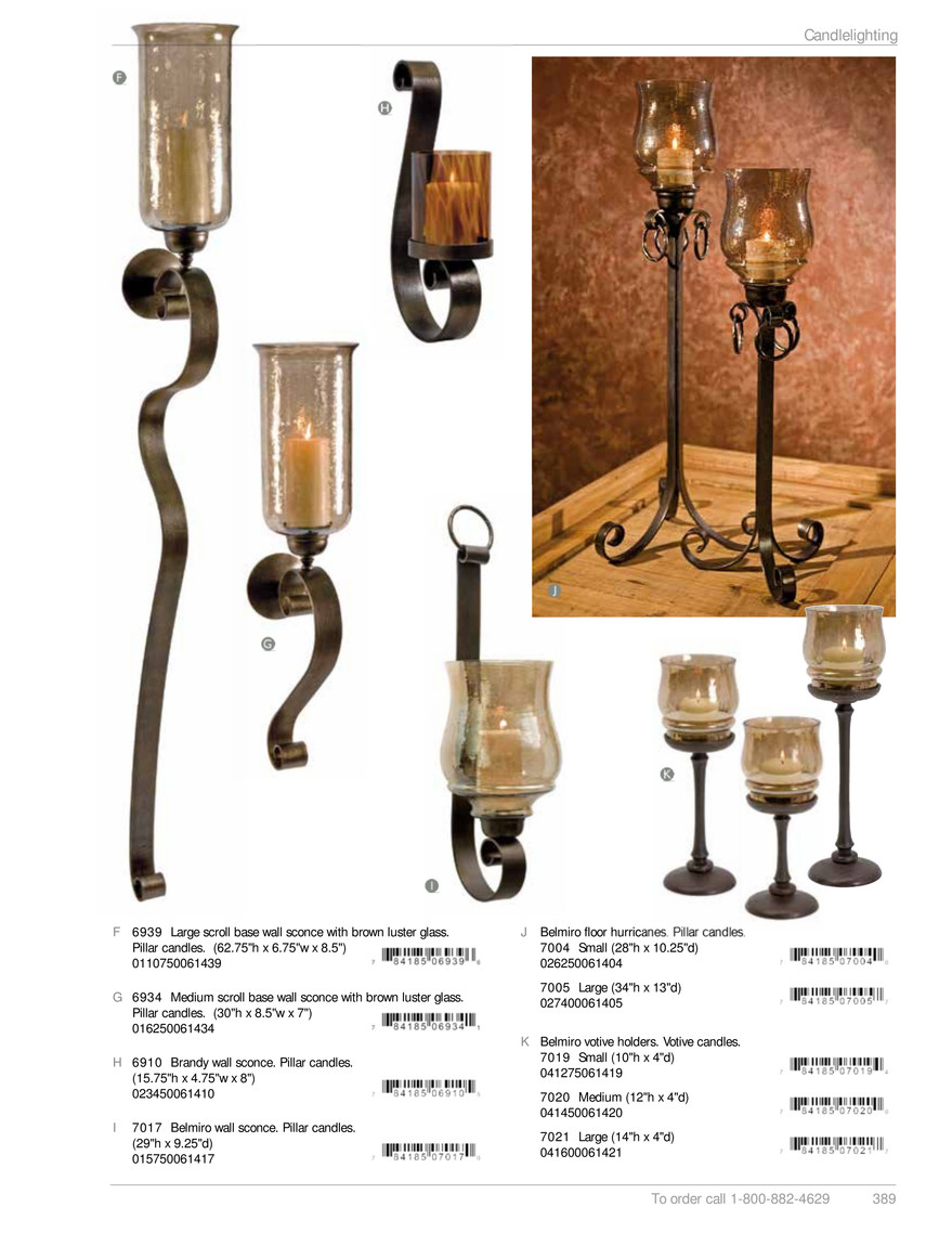 Bronze scroll deals metal wall sconce