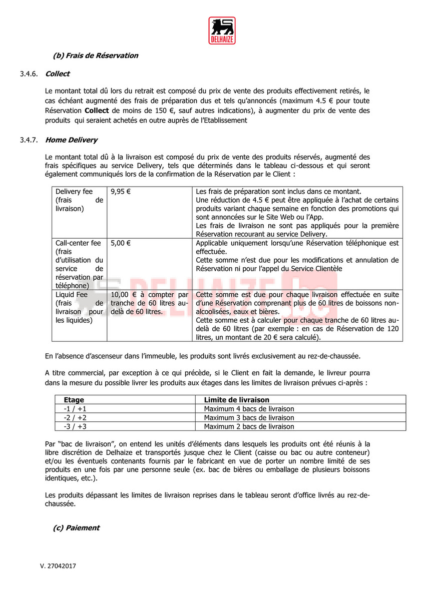 Belgium Pdf Fr Conditions Generales Delhaize Be Page 10 11