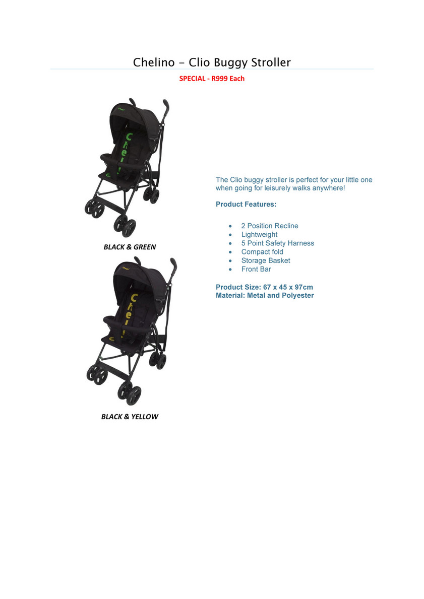 chelino clio 2 position buggy