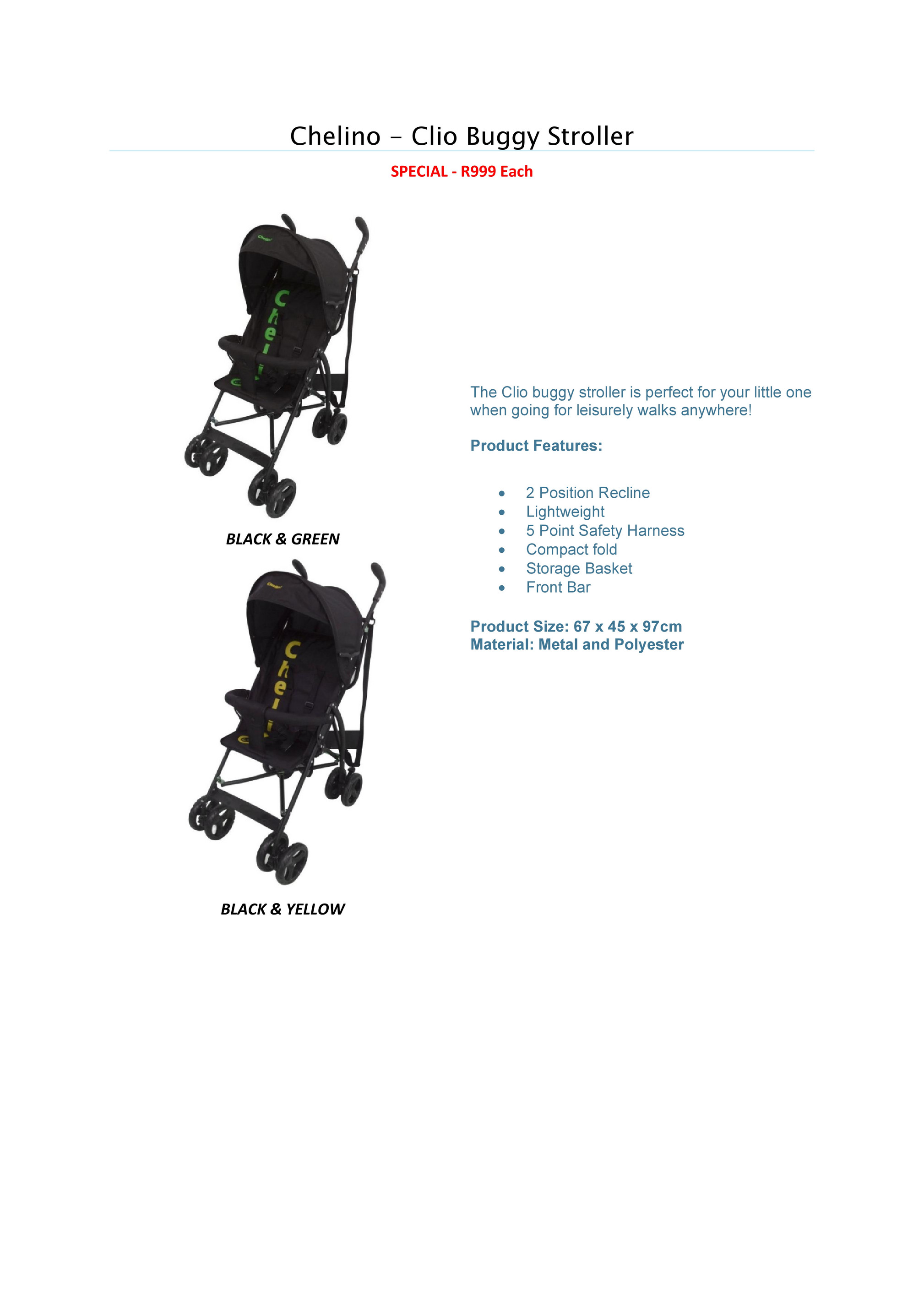 chelino clio buggy stroller