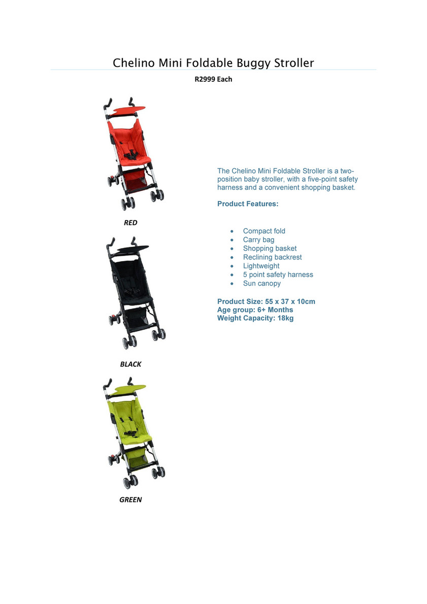 chelino mini foldable stroller