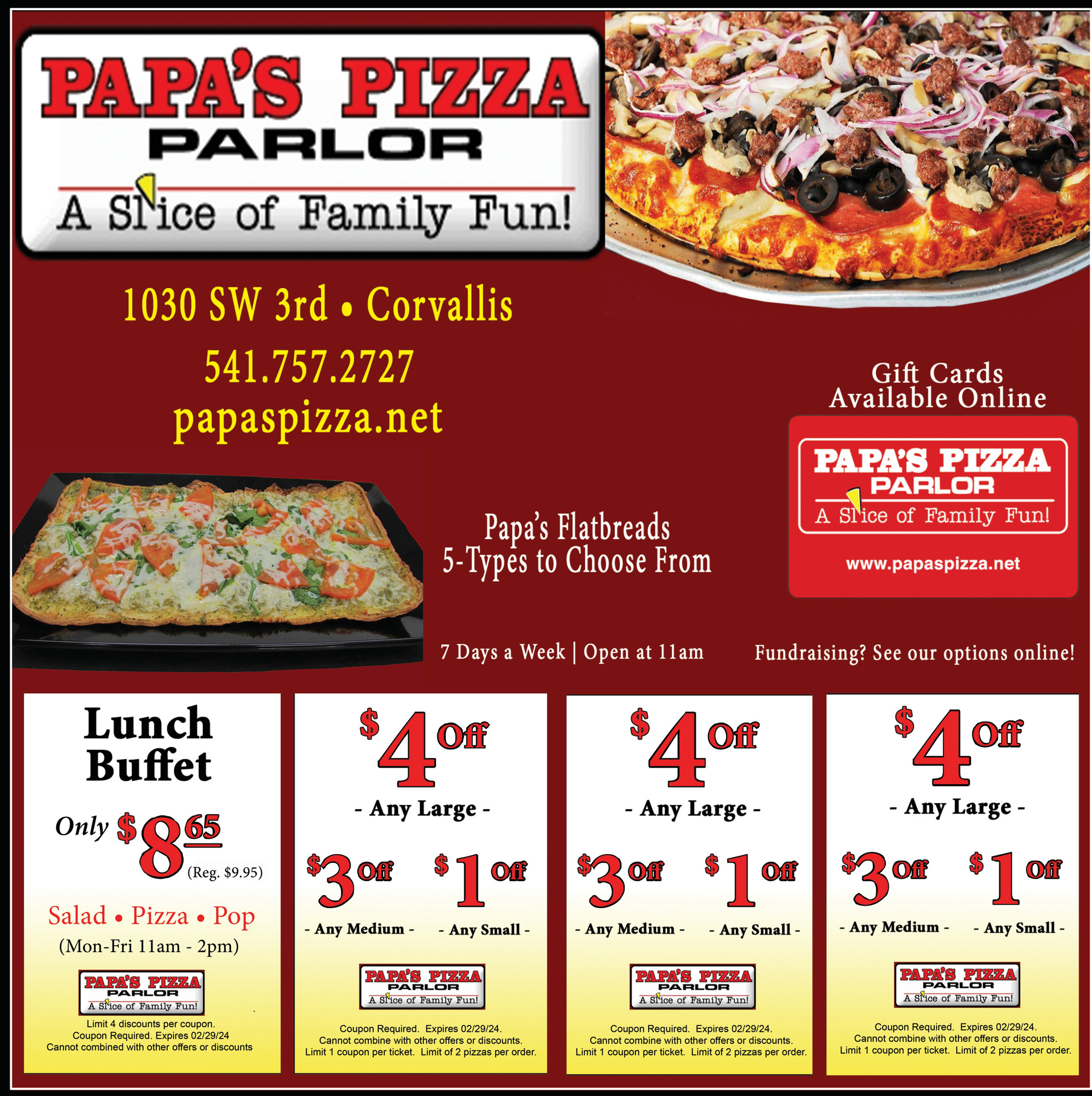 Papas Pizza Coupon by Hometown Savvy – Corvallis Albany OR - Page 1