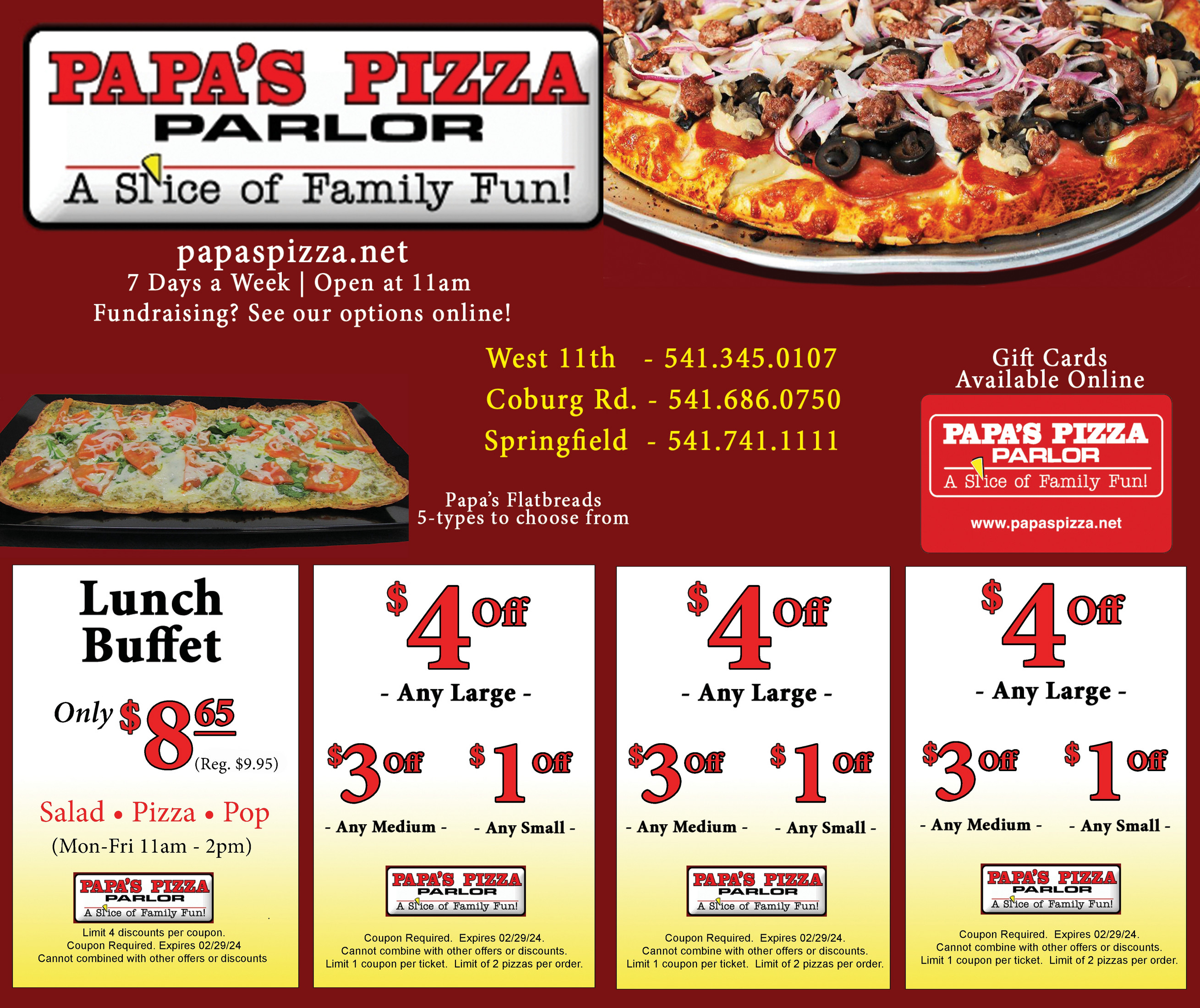 Papa's Pizza Parlor Springfield - Lane Restaurants: Supporting
