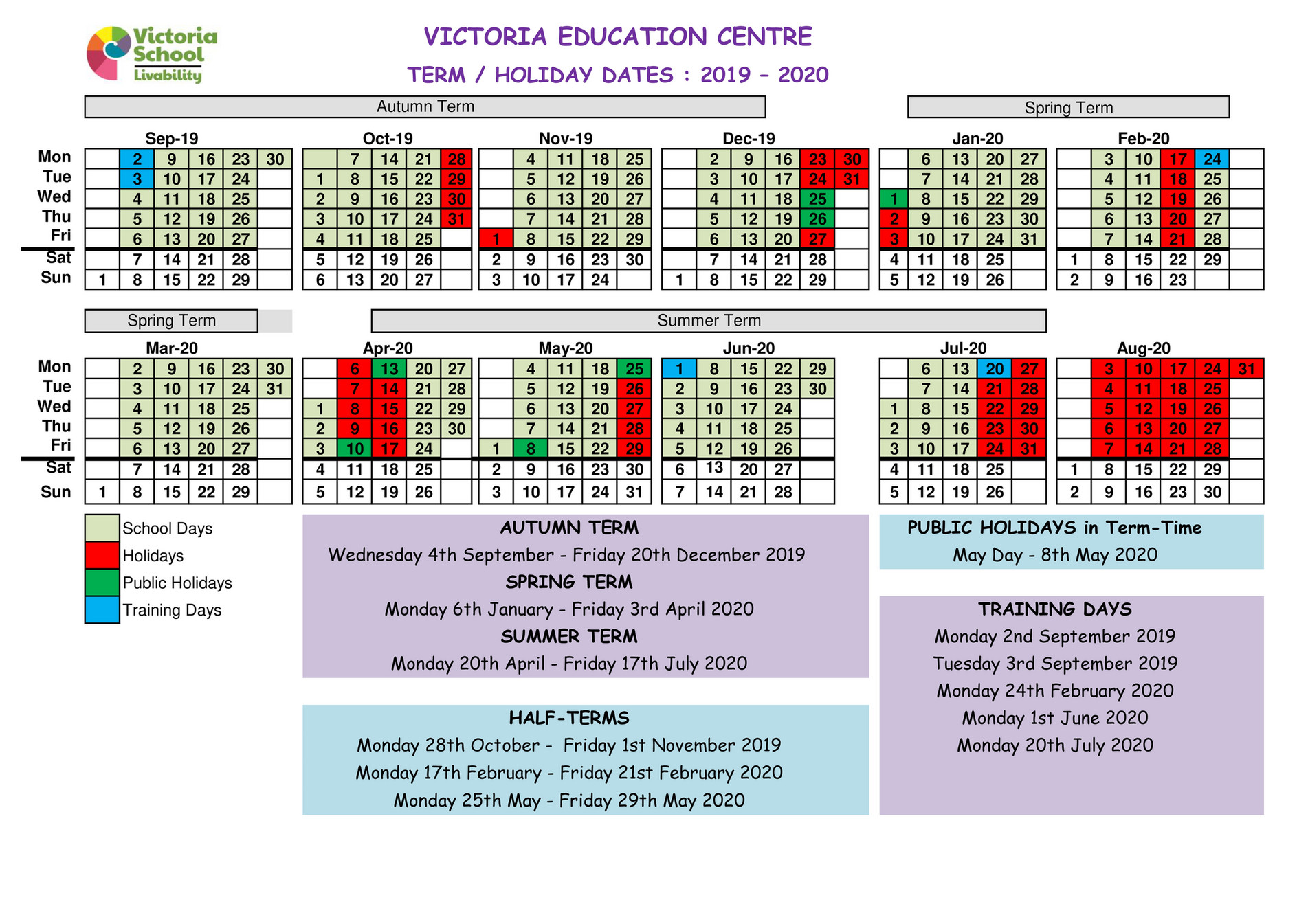 Victoria Education Centre Victoria Education Centre Term Dates 2019