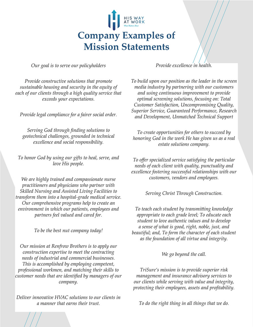 Our Mission Statement Is Pretty Long