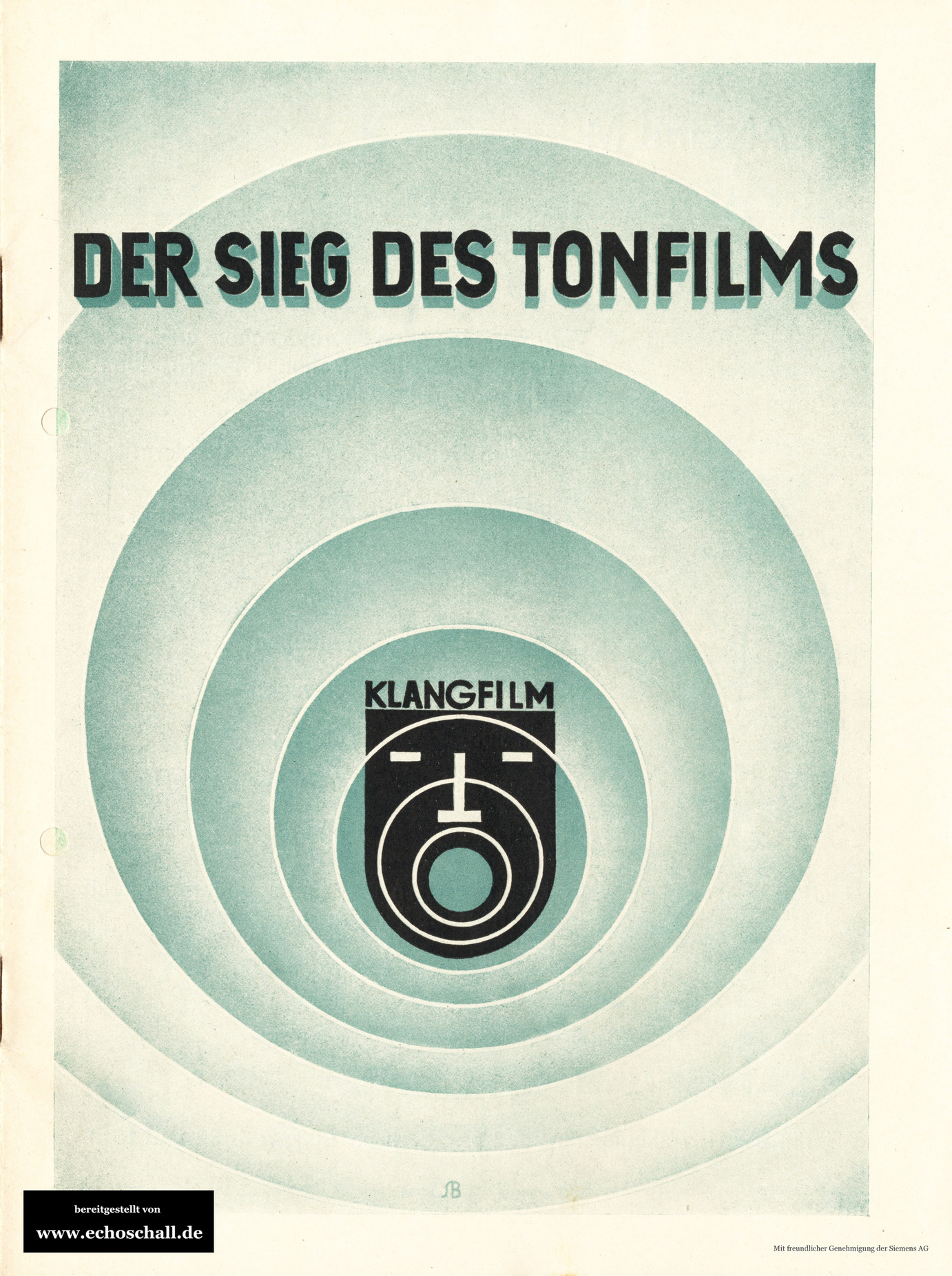 Klangfilm - Sieg des Tonfilms - Prospekt 1930 - Seite 1