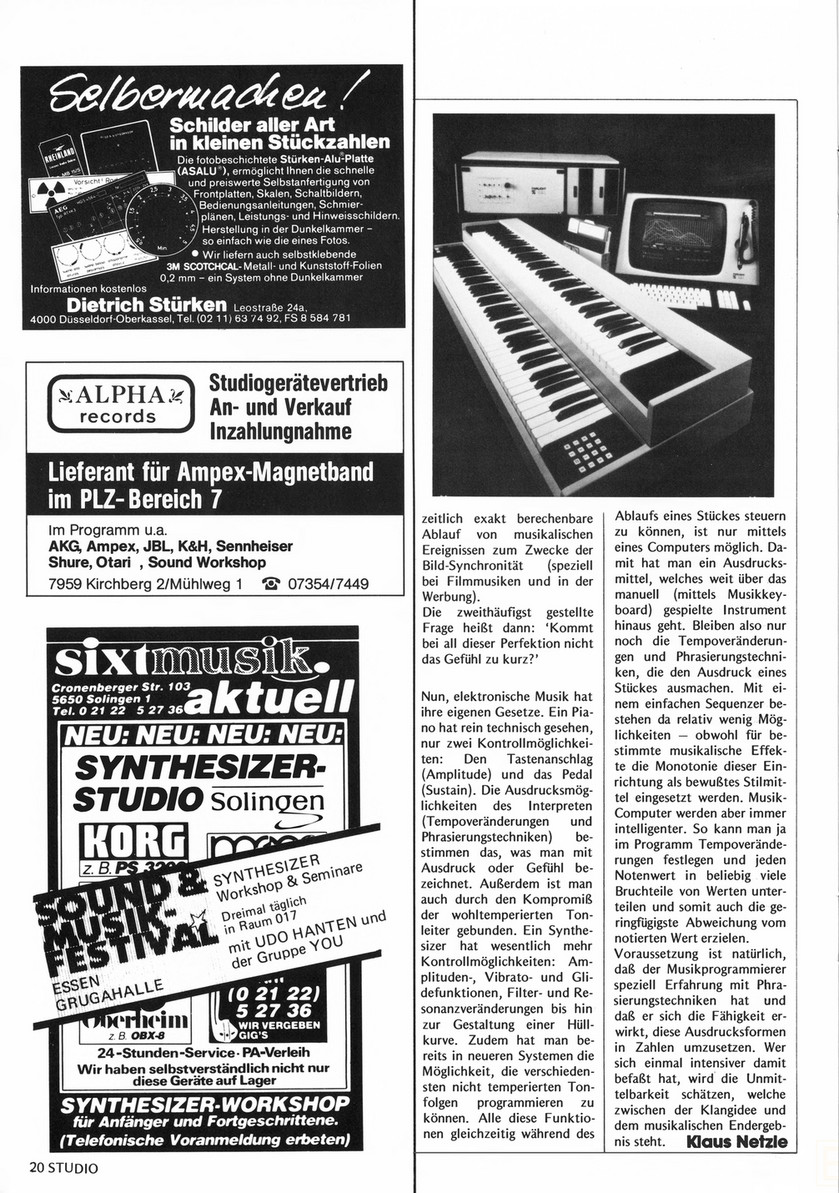 Echoschall Bibliothek Studio Magazin 1980 07 08 Heft 30 Seite 22 23