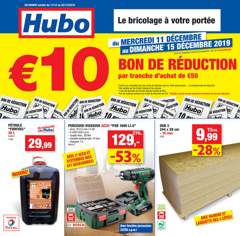 Folder Hubo du 11/12/2019 au 22/12/2019 - Promotions de la semaine 50