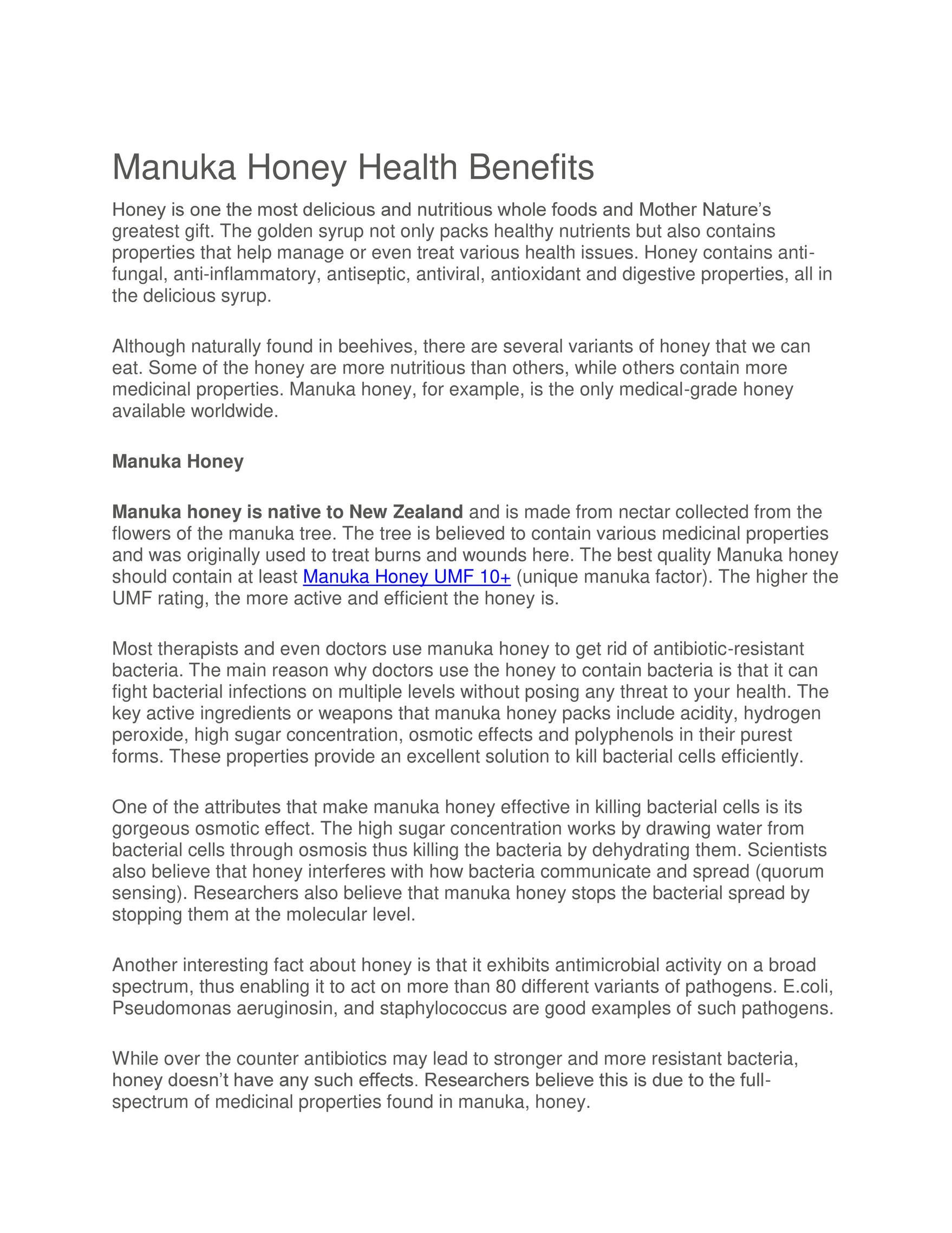 My Publications Manuka Honey Health Benefits Page 1 Created With Publitas Com