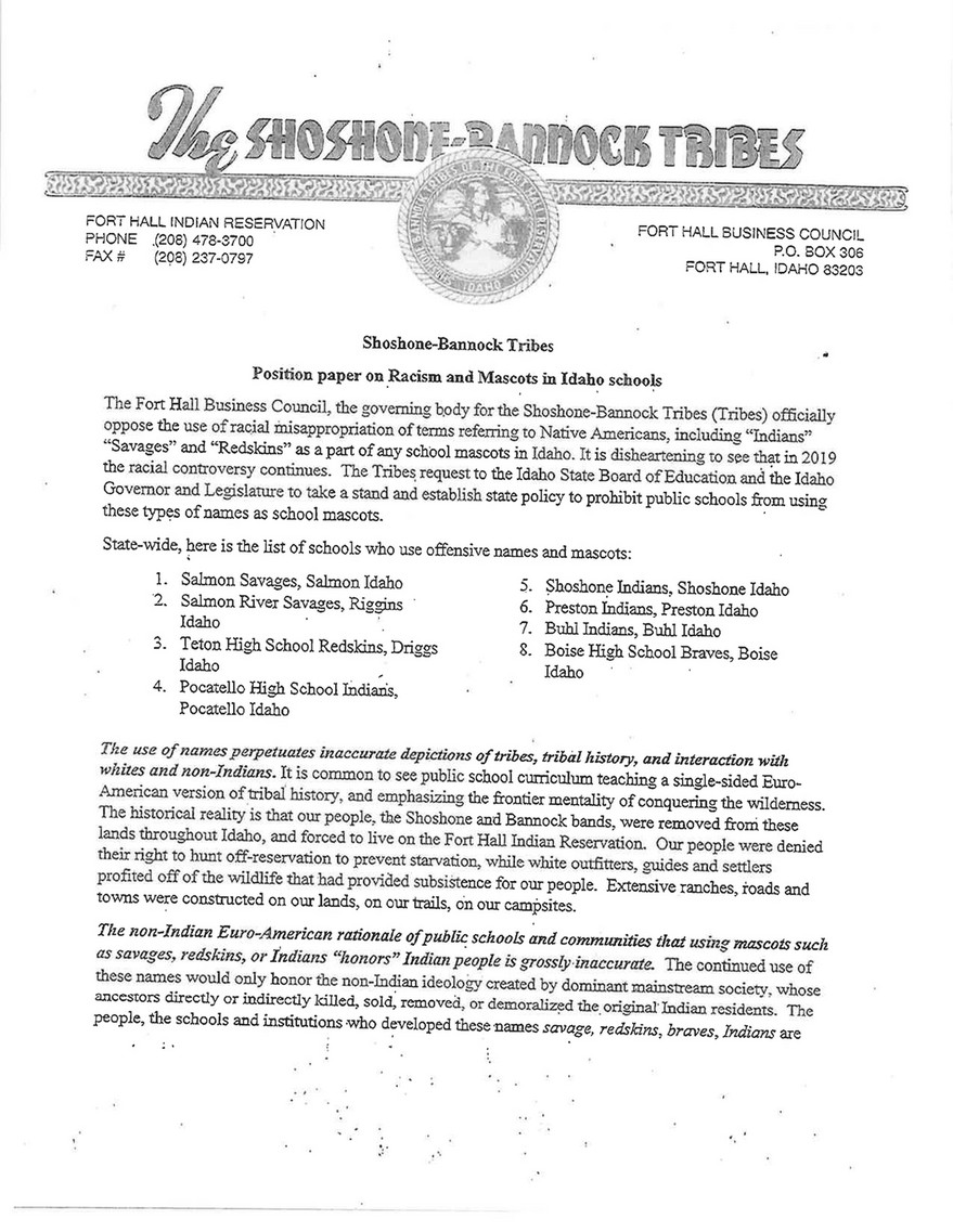 Savages, Indians or Braves: Idaho tribe asks state government to ban all Indian  mascots