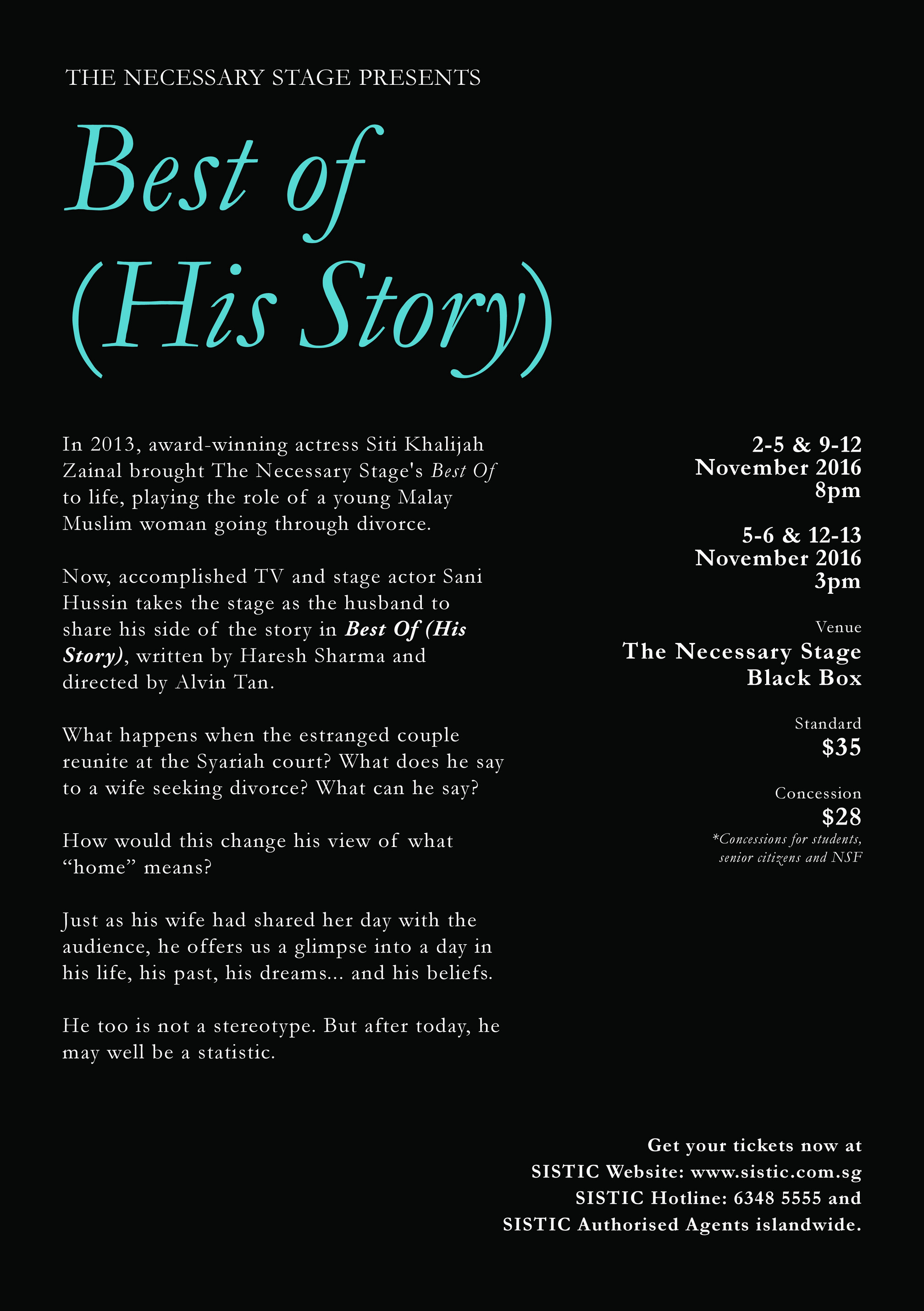 The Necessary Stage 201608 Best Of His Story Flyer Page 3 Created With Publitas Com