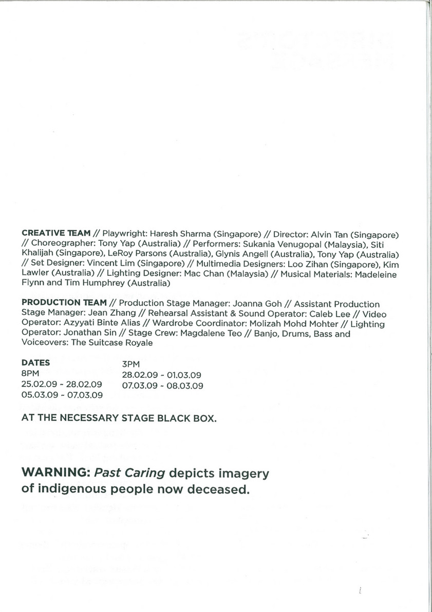 The Necessary Stage 200902 Past Caring Programme Page 2 3 Created With Publitas Com