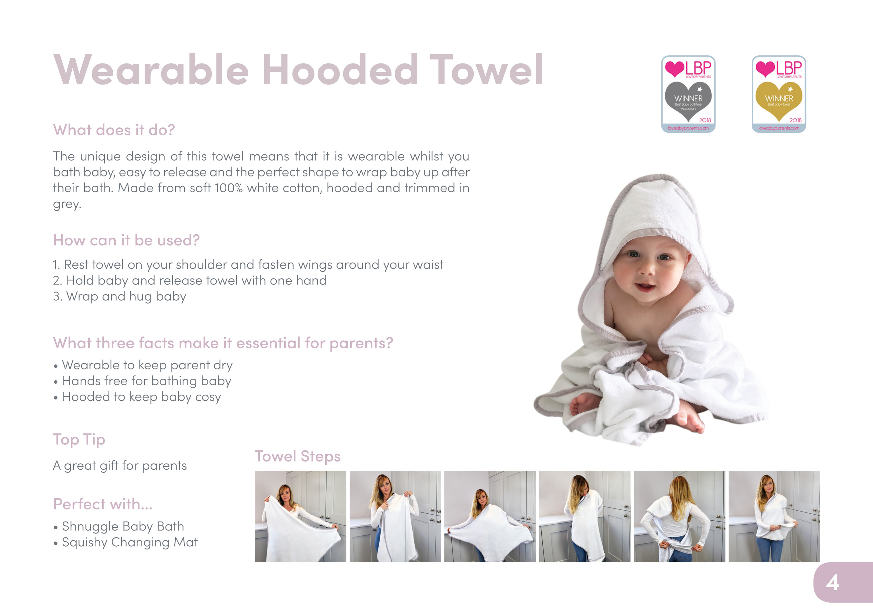 shnuggle hooded wrap towel