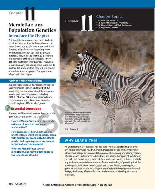 Zebra Question Explained Kendall Hunt Publishing Company - ByDesign Biology Chapter 11 Sample ...