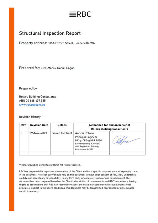 Structural Inspection Report Template