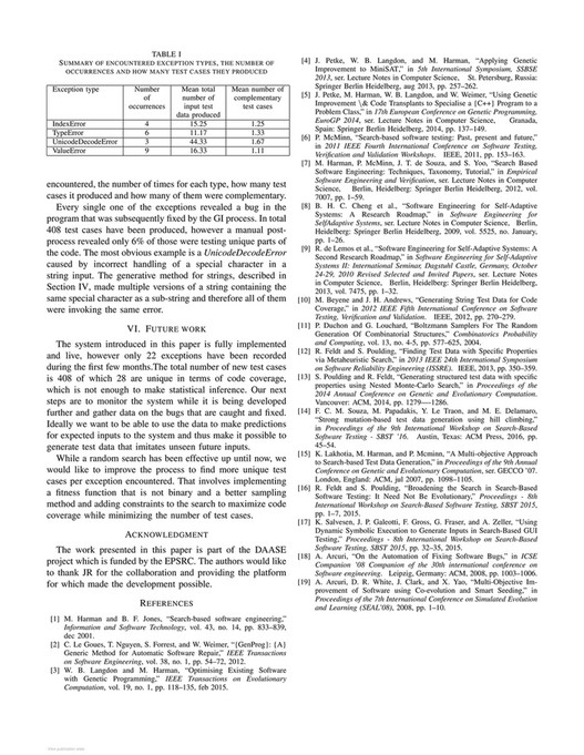 The Use of Automatic Test Data Generation for Genetic Improvement in a ...