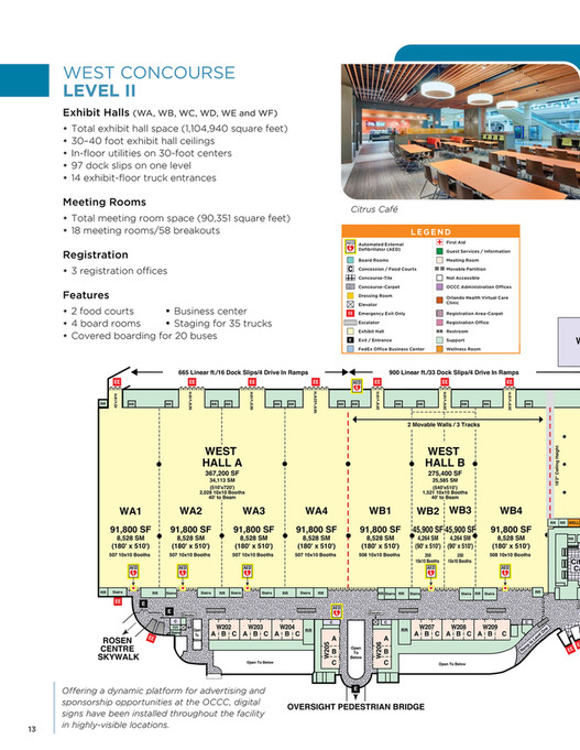 Orange County Convention Center - OCCC West Building Floor Plan Book ...