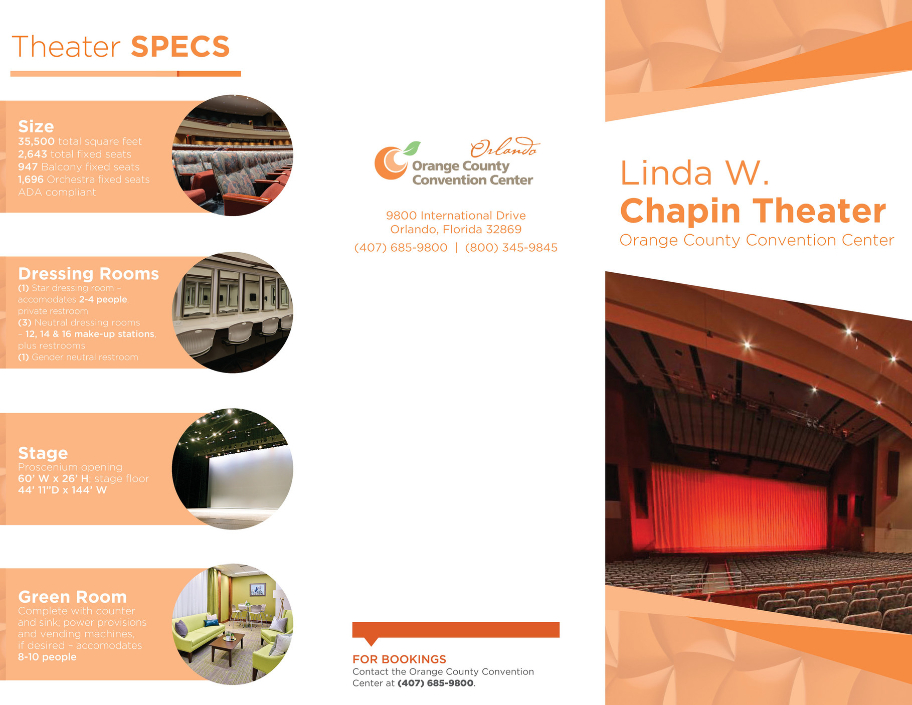 Orange County Convention Center Orange County Convention Center Chapin Theater Brochure Page