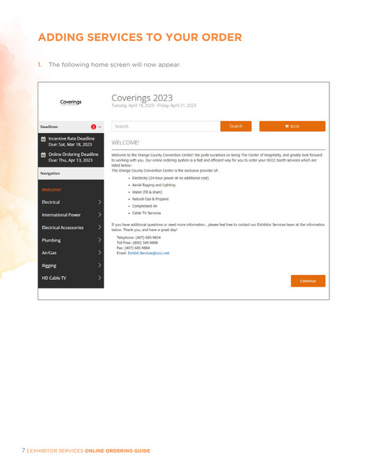 Orange County Convention Center Exhibitor Services Branded Online