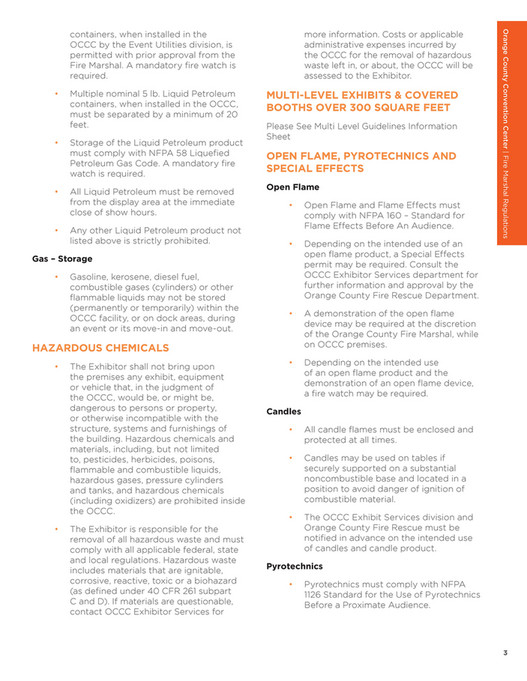 Nfpa 58 Code Container Distance Table Orange County Convention Center - OCCC Fire Marshal Guidelines - Page 1